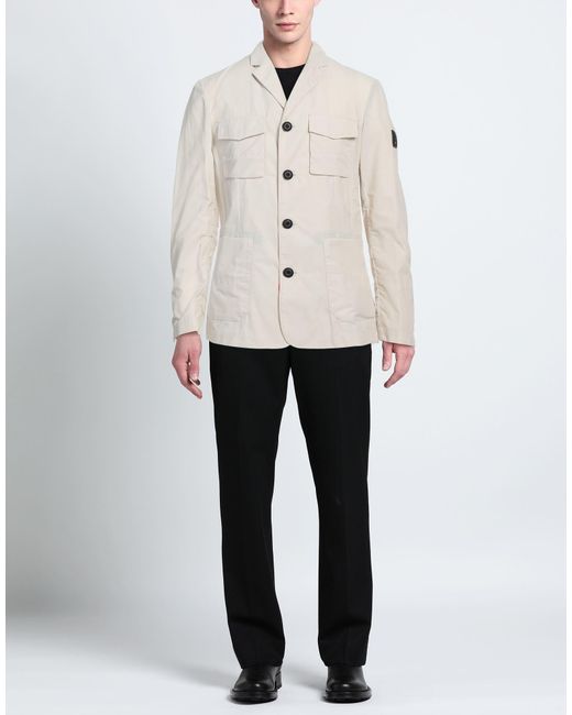 Dekker White Ivory Blazer Cotton, Polyamide for men