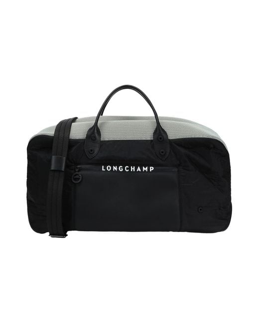 Longchamp Black Duffel Bags Textile Fibers