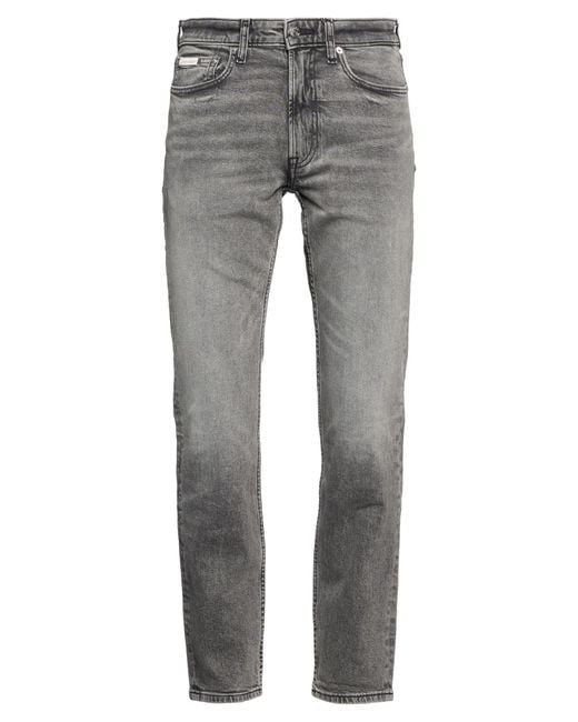 Calvin Klein Gray Jeans Cotton, Elastane for men