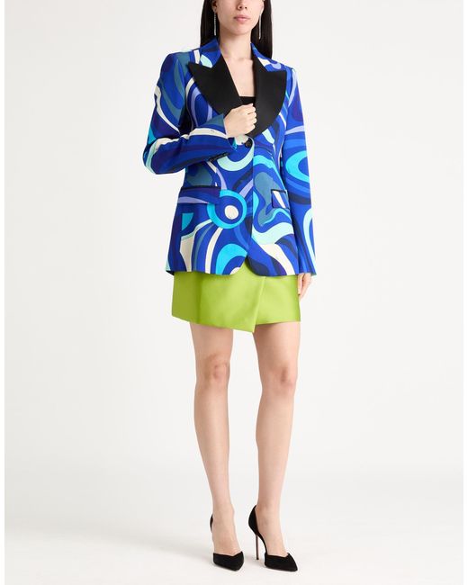 Emilio Pucci Blue Blazer Virgin Wool, Polyamide, Elastane