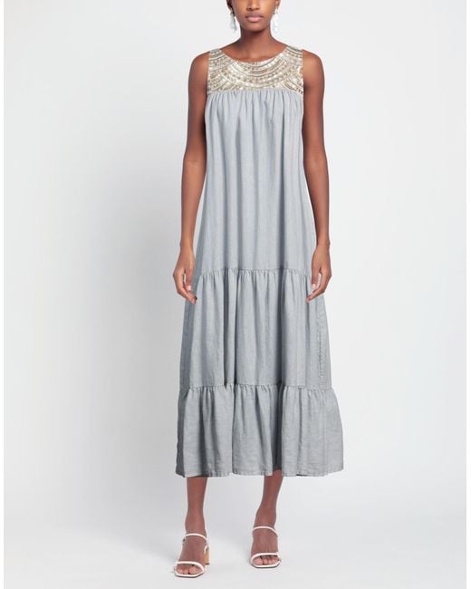 Greek Archaic Kori Gray Midi Dress