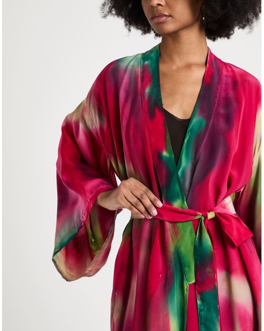 Roberto Collina Red Fuchsia Overcoat & Trench Coat Polyester