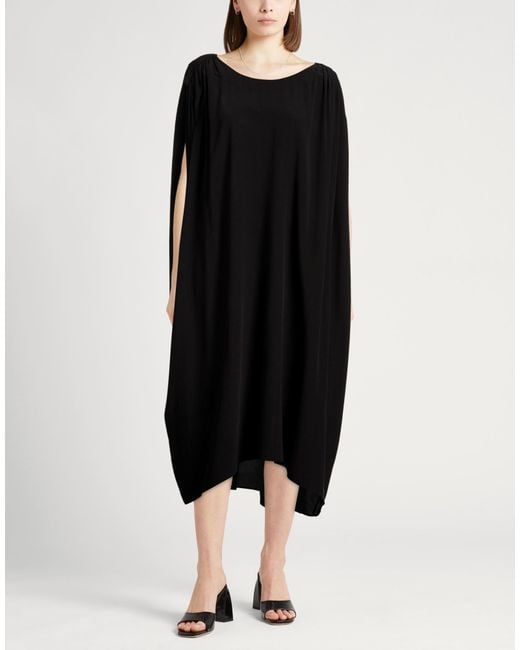 Gentry Portofino Black Midi Dress Silk