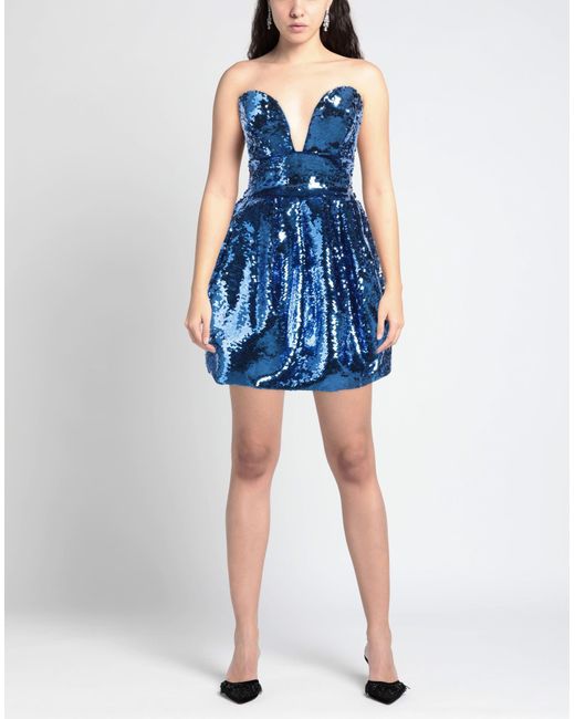 Pinko Blue Mini Dress Polyester