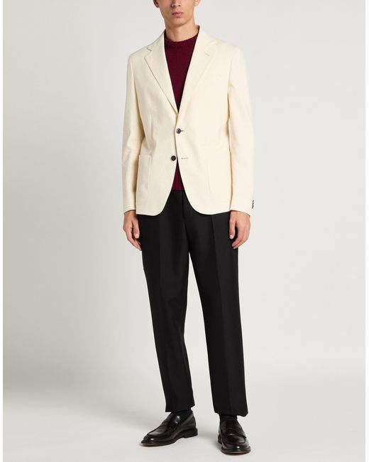 Brian Dales Natural Low Impact Ivory Blazer Cotton, Elastane, Nylon for men