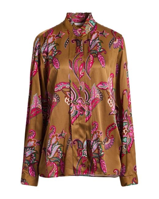 Guglielminotti Red Shirt Viscose, Silk, Elastane