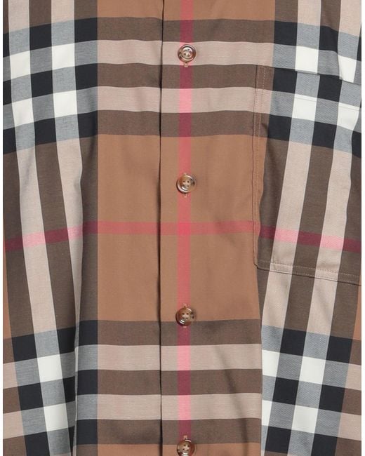 Burberry Brown Shirt Cotton, Elastane for men