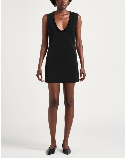 Pinko Black Mini Dress Viscose, Elastane