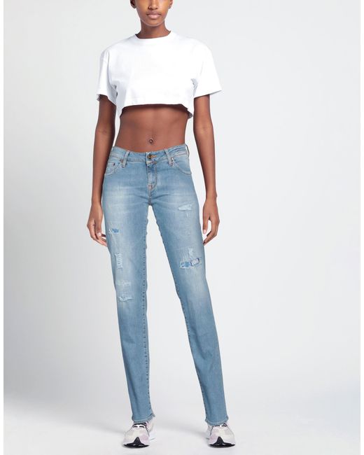 Jacob Cohen Blue Premium Jeans Cotton, Polyester, Elastane