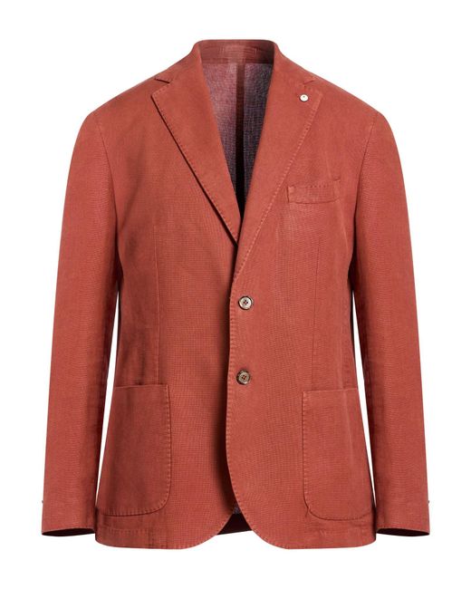 L.b.m. 1911 Red Rust Blazer Cotton, Ramie for men