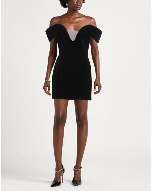 David Koma Black Mini Dress Polyamide, Modal