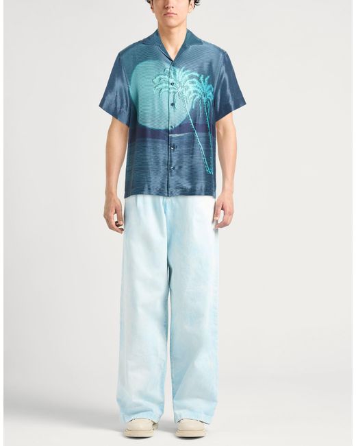 Etro Blue Midnight Shirt Silk for men