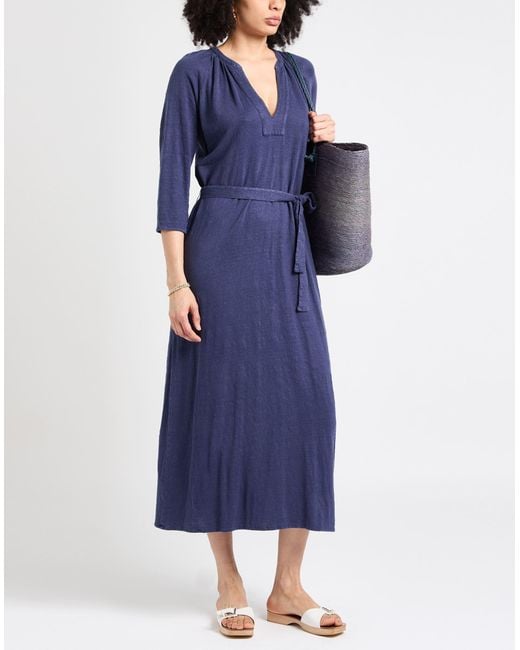 Majestic Filatures Blue Midnight Maxi Dress Linen, Elastane