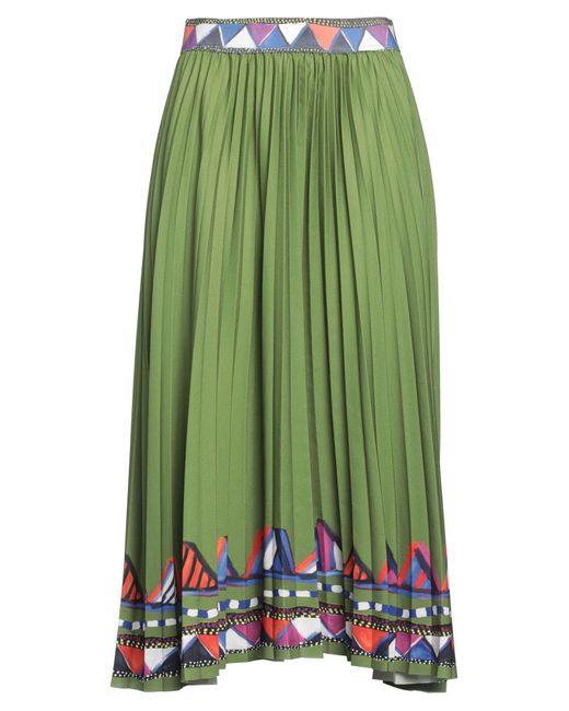 Stella Jean Green Midi Skirt