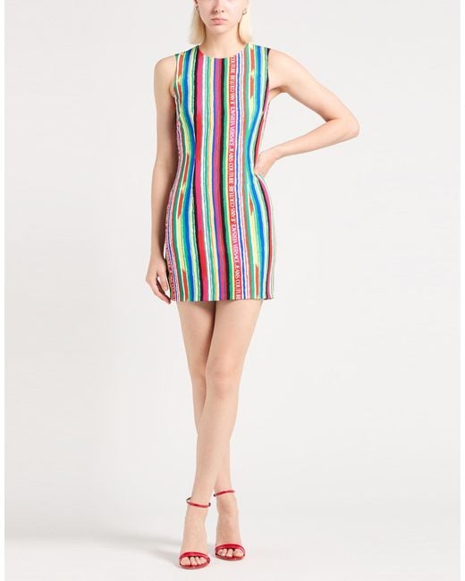 Versace Jeans Couture Blue Mini Dress Polyester, Elastane