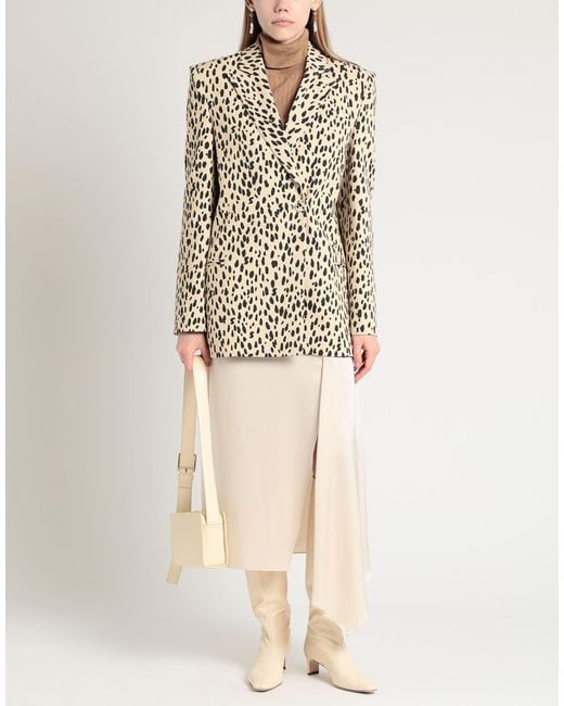 Ssheena White Blazer Polyethylene, Virgin Wool, Elastane