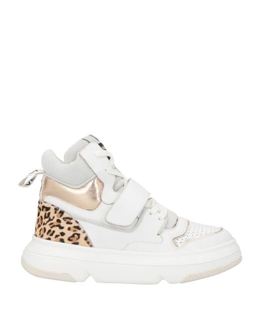 Emanuélle Vee White Sneakers Leather, Textile Fibers