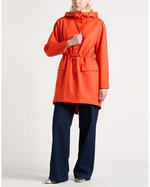 Moschino Orange Coat Polyester, Cotton, Elastane