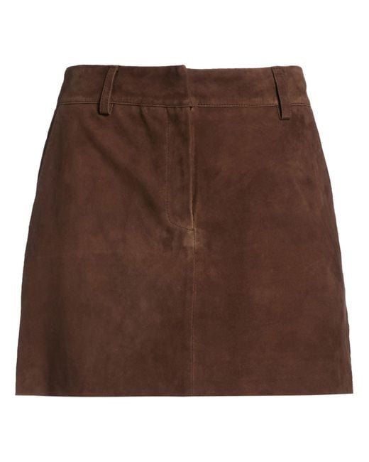 GIUSEPPE DI MORABITO Brown Mini Skirt Leather