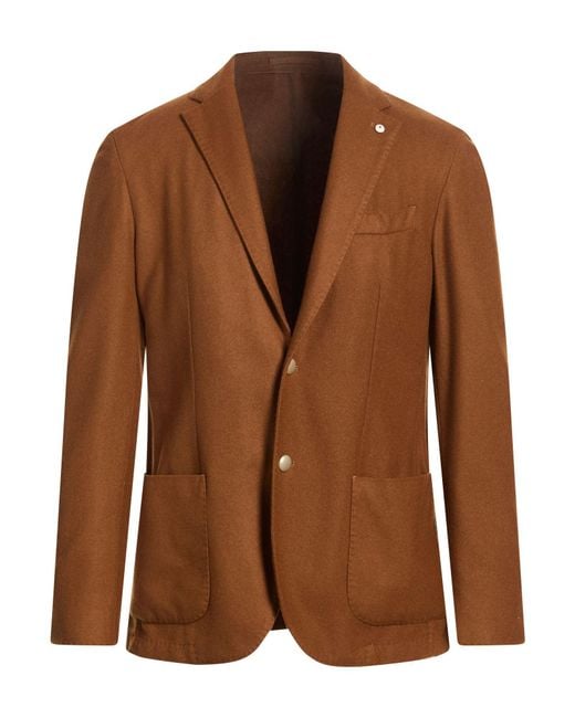 L.b.m. 1911 Brown Blazer Virgin Wool, Polyamide, Cashmere for men