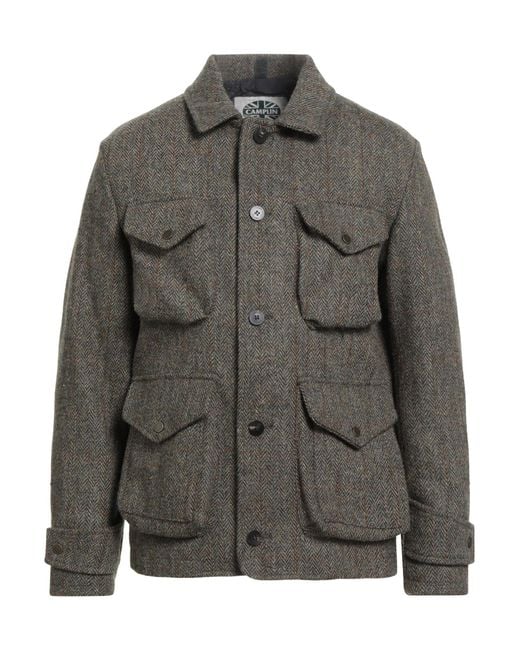 Camplin Gray Khaki Jacket Virgin Wool for men