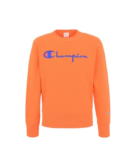Champion Cotton Sweatshirt in Orange for Men - Lyst