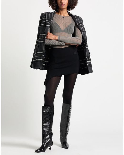 Courreges Black Mini Skirt Viscose, Polyester