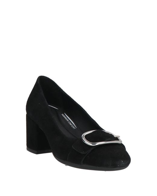 Geox Black Suede Buckle Kitten Heel Pumps