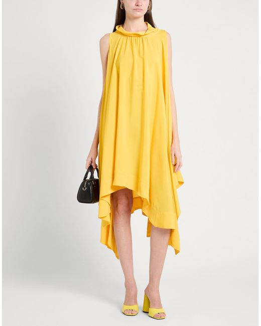 Semicouture Yellow Midi Dress