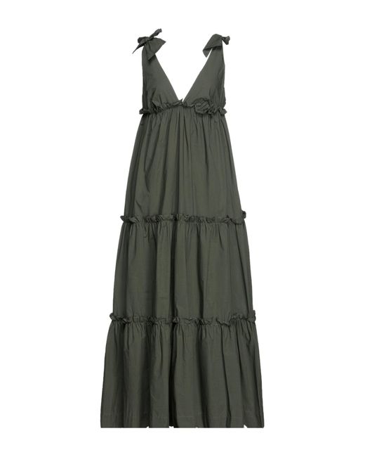 online Shop P.A.R.O.S.H. Baumwolle Midi-Kleid in Grün Ausgezeichnete  Qualität im Angebot -sml.sipil.ft.unand.ac.id