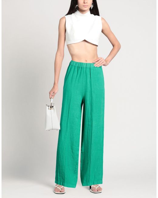 40weft Green Pants Linen