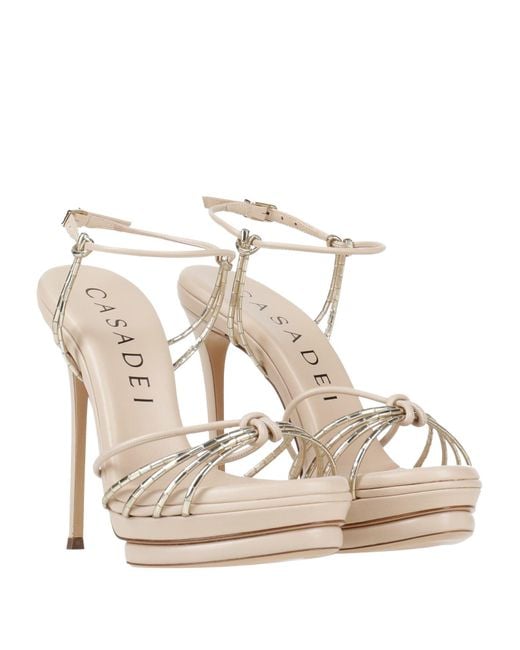 Casadei Metallic Sandals Leather