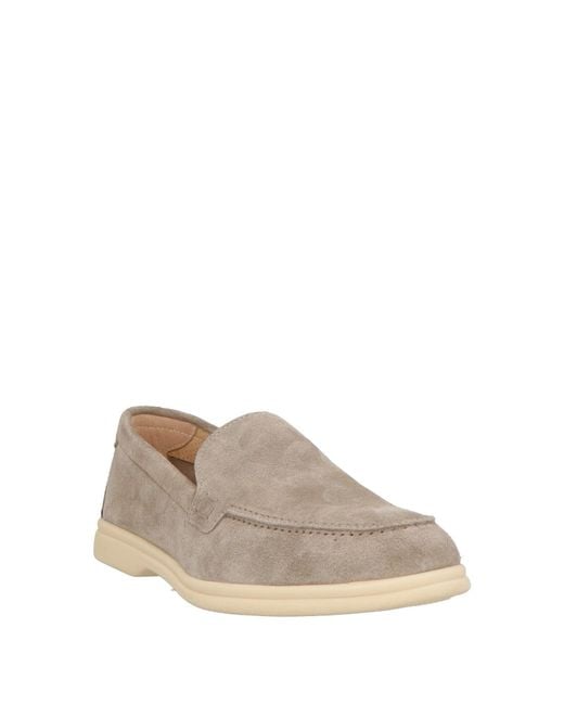 Doucal's Gray Taupe Loafers Leather