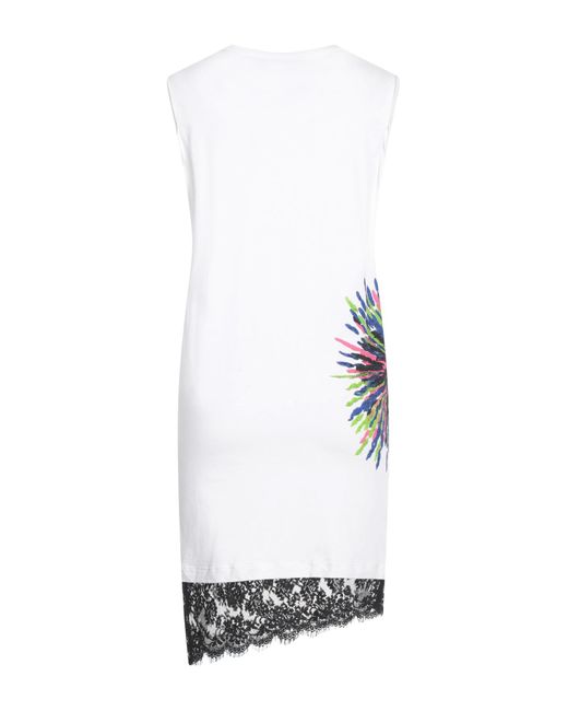 DSquared² White Mini Dress Cotton, Linen, Polyamide