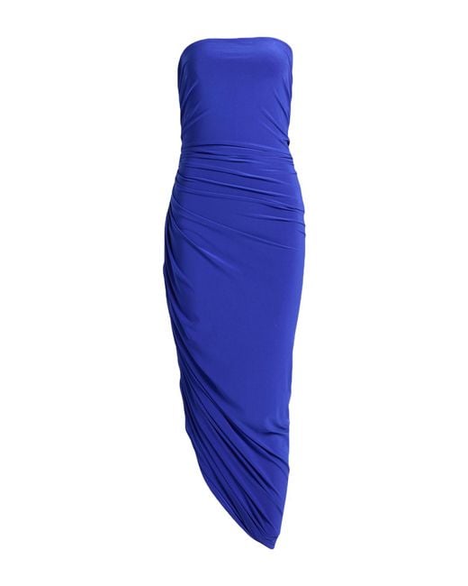 Norma Kamali Blue Maxi Dress Polyester, Elastane