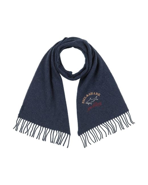 Paul & Shark Blue Scarf Virgin Wool for men