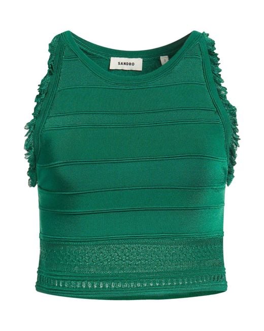 Sandro Green Top Viscose, Polyamide, Elastane