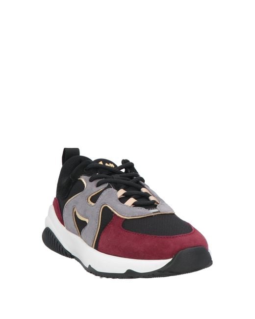 Hogan Red Sneakers Textile Fibers, Leather