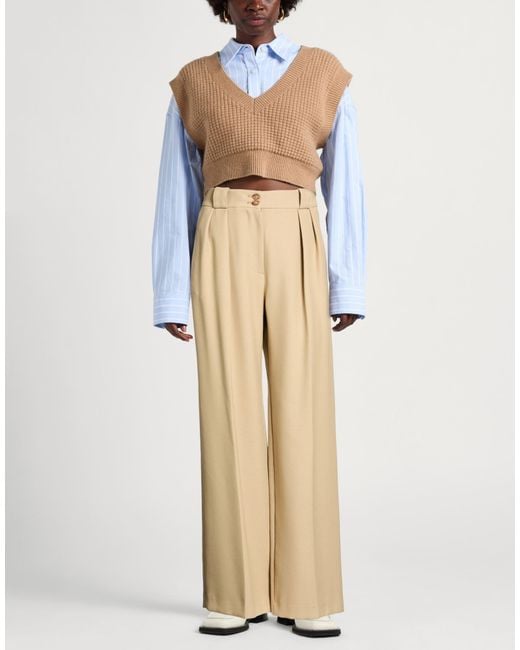 Ines De La Fressange Paris Natural Pants Polyester, Fiberglass