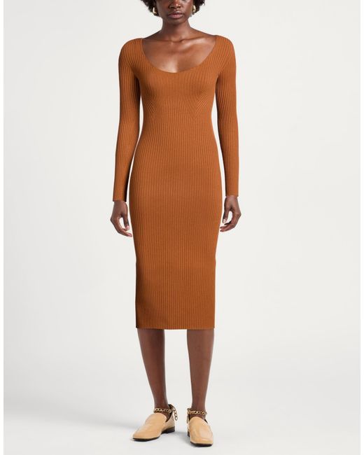 ViCOLO Brown Midi Dresses