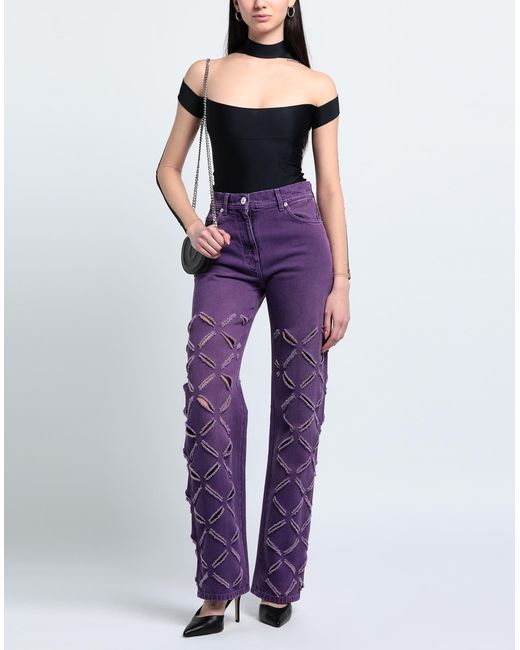 Versace Purple Denim Trousers