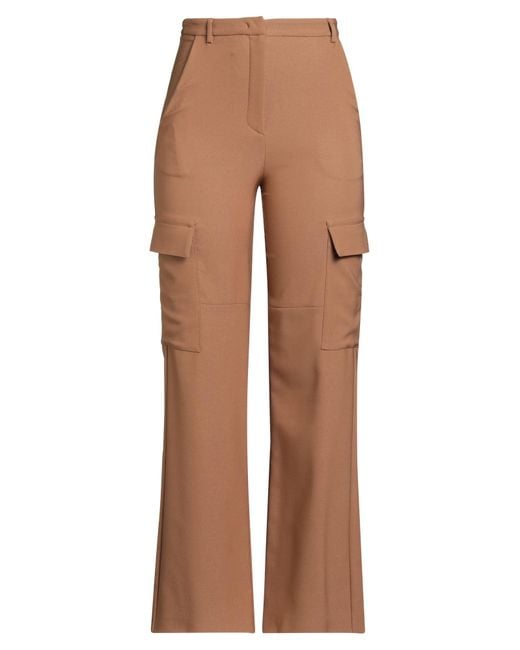 SIMONA CORSELLINI Brown Pants Polyester, Elastane
