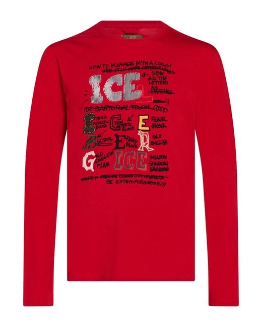 Ice Iceberg Red T-Shirt Cotton, Elastane for men