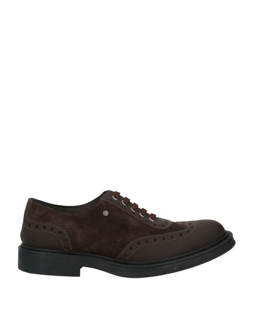 Pollini Brown Lace-Up Shoes Leather for men