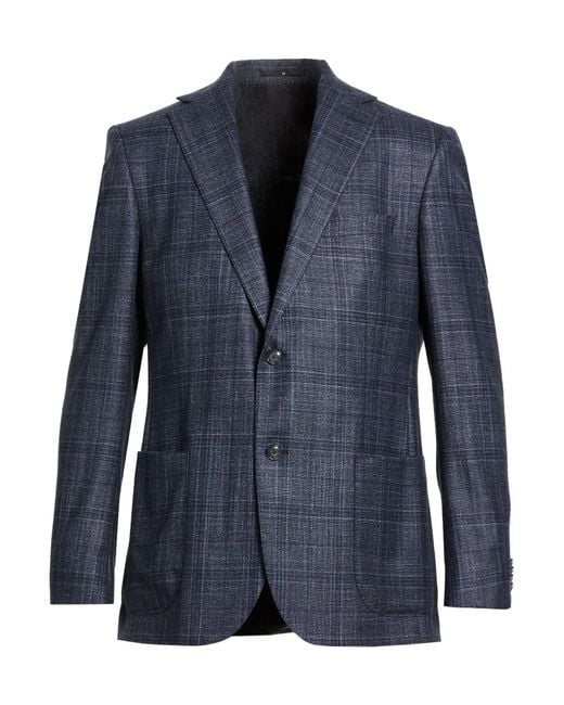 EDUARD DRESSLER Blue Blazer Wool, Silk, Cashmere for men