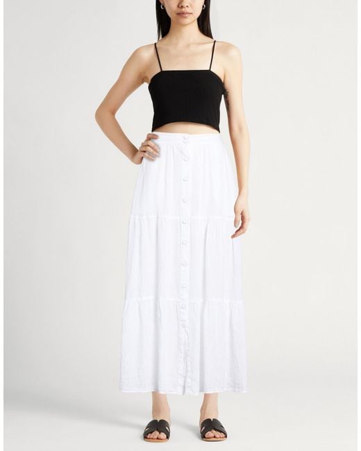 120% Lino White Maxi Skirt