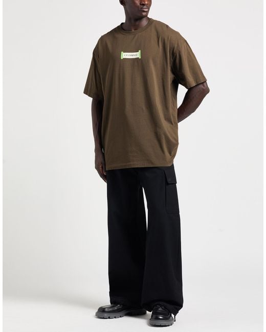 C P Company Green Military T-Shirt Cotton for men