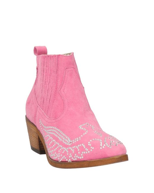 JE T'AIME Pink Ankle Boots
