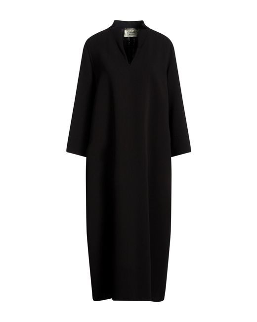 AVOLIO Milano Black Midi Dress Wool