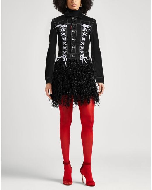 DSquared² Black Jeansjacke/-mantel